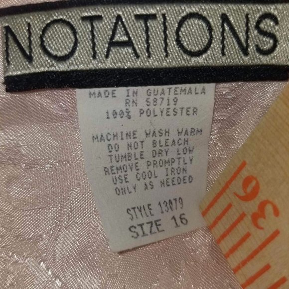 VTG NWT NOTATIONS Women's Size 16 Silk Pink Floral Button Down Long Sleeve - Picture 5 of 5
